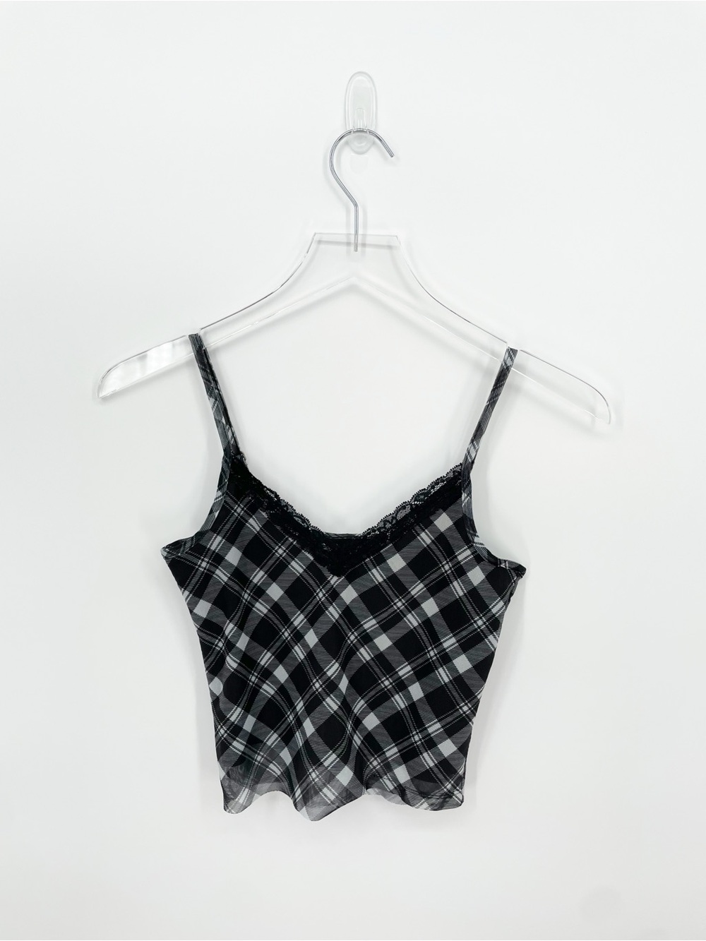 Hollister Black Plaid Crop Tank Top